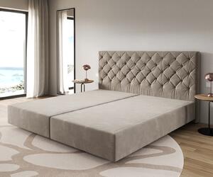 DELIFE Boxspring ágy Dream-Great mikroszálas bézs 200x200 cm