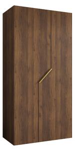 Gardróbszekrény Hartford 594, Laminált forgácslap, 202x100x52cm, Aranysárga, Dió