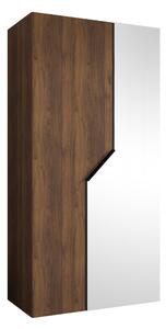Gardróbszekrény Hartford 597, Laminált forgácslap, 202x100x52cm, Fekete, Dió