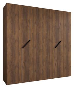 Gardróbszekrény Hartford 595, Laminált forgácslap, 202x200x52cm, Fekete, Dió