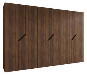 Gardróbszekrény Hartford 596, Laminált forgácslap, 202x300x52cm, Fekete, Dió