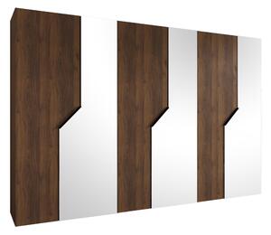 Gardróbszekrény Hartford 599, Laminált forgácslap, 202x300x52cm, Fekete, Dió