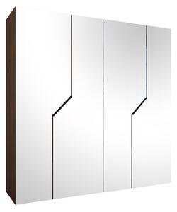 Gardróbszekrény Hartford 601, Laminált forgácslap, 202x200x52cm, Fekete, Dió