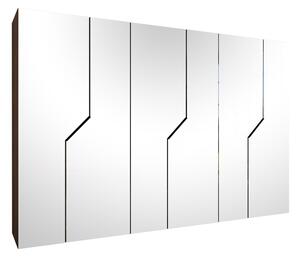 Gardróbszekrény Hartford 602, Laminált forgácslap, 202x300x52cm, Fekete, Dió