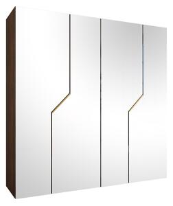 Gardróbszekrény Hartford 601, Laminált forgácslap, 202x200x52cm, Aranysárga, Dió