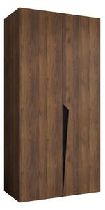 Gardróbszekrény Hartford 603, Laminált forgácslap, 202x100x52cm, Fekete, Dió