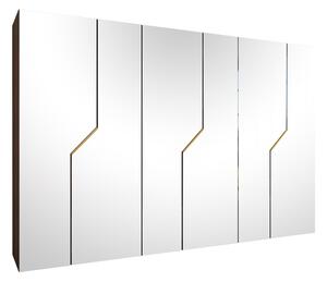 Gardróbszekrény Hartford 602, Laminált forgácslap, 202x300x52cm, Aranysárga, Dió