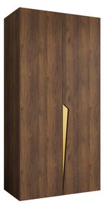 Gardróbszekrény Hartford 603, Laminált forgácslap, 202x100x52cm, Aranysárga, Dió