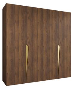 Gardróbszekrény Hartford 605, Laminált forgácslap, 202x200x52cm, Aranysárga, Dió