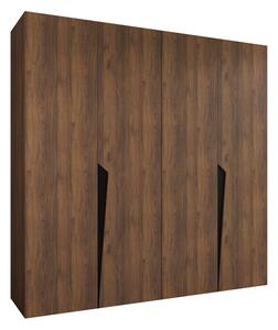 Gardróbszekrény Hartford 605, Laminált forgácslap, 202x200x52cm, Fekete, Dió