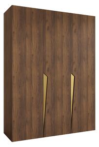 Gardróbszekrény Hartford 604, Laminált forgácslap, 202x150x52cm, Aranysárga, Dió