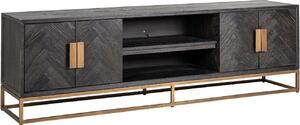 Fekete sárgaréz tölgyfa TV asztal Richmond Blackbone 200 x 43 cm