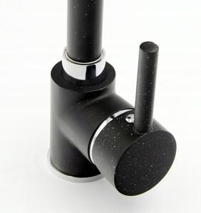 Gránit mosogató NERO Malta + Steel csaptelep + dugóemelő (fekete)