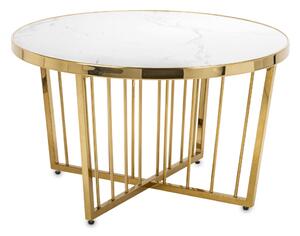 Design dohányzóasztal, márvány hatású asztallap 49x79x79cm