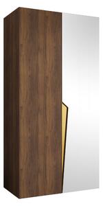 Gardróbszekrény Hartford 608, Laminált forgácslap, 202x100x52cm, Aranysárga, Dió
