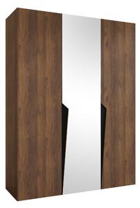 Gardróbszekrény Hartford 609, Laminált forgácslap, 202x150x52cm, Fekete, Dió