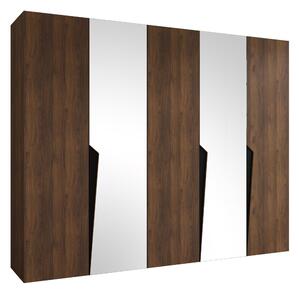 Gardróbszekrény Hartford 611, Laminált forgácslap, 202x250x52cm, Fekete, Dió