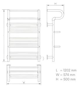 Design radiátor NERO Italia NZ01001 - 57 x 120 cm