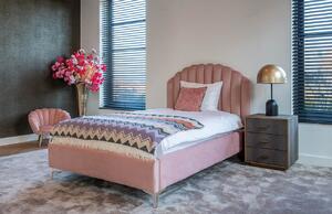 Rózsaszín bársony ágy Richmond Belmond 120 x 200 cm