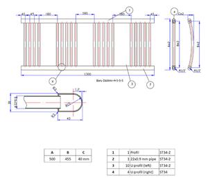 Ecoradco törölközőszárító radiátor 50 x 130 cm (antik réz)
