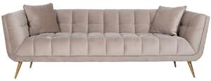 Bézs bársony háromszemélyes kanapé Richmond Huxley 230 cm