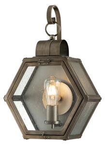 Quintiesse vintage kültéri fali lámpa heath átlátszó braune patina elsqn-heath-m-bu IP44