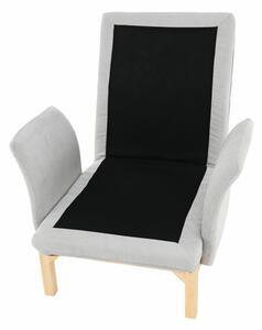 KONDELA Fotel lábtartóval, világosszürke/természetes, ZANDER