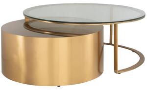 Két arany dohányzóasztal készlet Richmond Orlan 80/105 cm