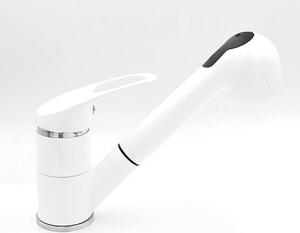 Gránit Mosogató EOS Adria + Kihúzható Shower Csap + Adagoló + Szifon (fehér)