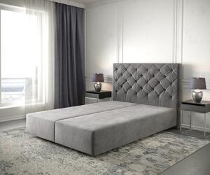 DELIFE Boxspring ágy Dream-Great 160x200 cm mikroszálas taupe