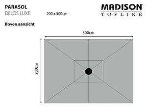Madison Delos Luxe PAC5P014 szürke napernyő 300 x 200 cm