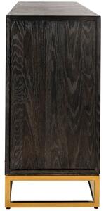 Fekete-arany tölgyfa komód Richmond Blackbone 225 x 45 cm