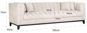 Bézs szövet háromüléses kanapé Richmond Beauchamp 255 cm
