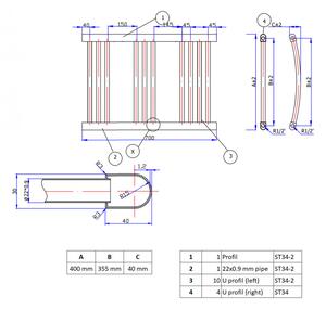 Ecoradco törölközőszárító radiátor 30 x 70 cm (fehér)