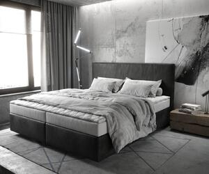 DELIFE Boxspring ágy Dream-Well 180x200 cm mikroszálas antracit vintage matraccal és topperrel