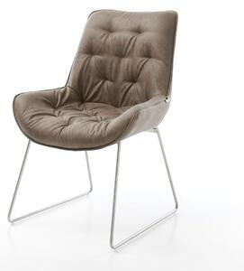 DELIFE Étkezőszék Taimi-Flex mikroszálas taupe vintage vékony lábazat rozsdamentes acélból