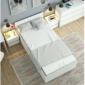 Franciaágy ágykerettel + matrac - 100 x 200 cm - Akord Furniture - fehér