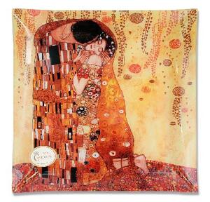 Üvegtányér 30x30cm, Klimt:The Kiss