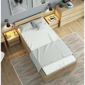 Franciaágy ágykerettel + matrac - 100 x 200 cm - Akord Furniture - sonoma tölgy