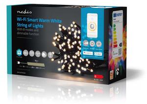 Nedis SmartLife WiFi LED fényfüzér meleg fehér 20m (WIFILX01W200)