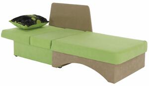 KONDELA Kanapé fotel ágyfunkcióval, zöld+bézs színű, bal oldali kivitel, KUBOS