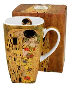 Porcelánbögre szögletes, 630ml, dobozban, Klimt: Életfa