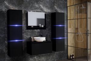 Venezia Like II. fürdőszobabútor szett + mosdókagyló + szifon (matt fekete)
