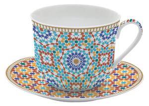 Porcelán reggelizőcsésze+alj, 400ml, dobozban, Marrakech, Atmosphere