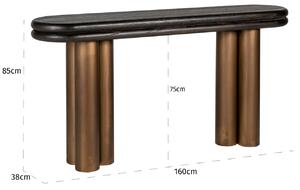 Fekete tölgyfa fésülködőasztal Richmond Macaron 160 x 38 cm