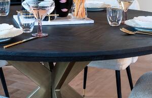 Fekete sárgaréz tölgyfa étkezőasztal Richmond Blackbone 140 cm