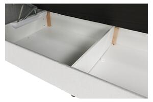 KONDELA Boxspring típusú ágy 160x200, világosszürke, FERATA KOMFORT