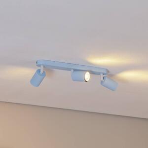 TK Lighting Livia mennyezeti spotlámpa, világoskék, 52 cm, 3 izzós, fém, GU10, dimmelhető, Kék, Gyermekszoba, fém