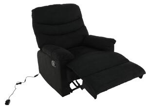 KONDELA Állítható masszázs fotel, fekete bársony anyag, LAMBERT