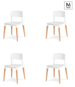 Modesto Design Ecco Szék Készlet Polipropilén Bükk Fehér Skandináv Design (4 db)